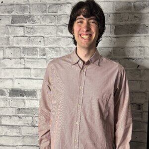 Men's Classic Red & White Striped Button-Up Shirt